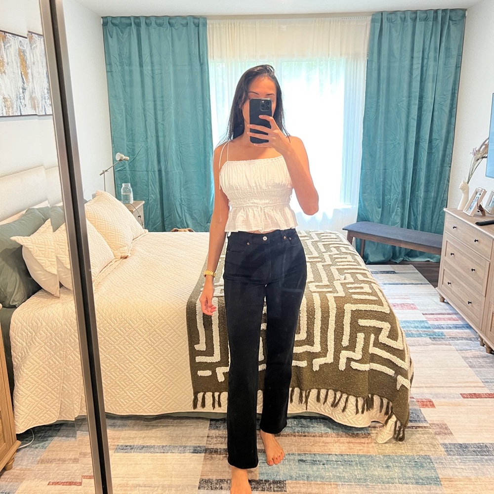 Abercrombie & Fitch 90's Straight Ultra High Rise Jeans - Black Denim (Long)